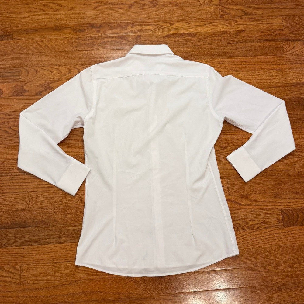 State & Liberty Button Down Dress Shirt Mens Medium Solid White Stretch Athletic - Picture 11 of 12